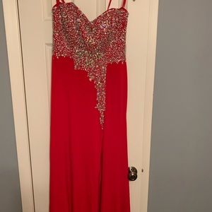 Strapless Red Prom Dress